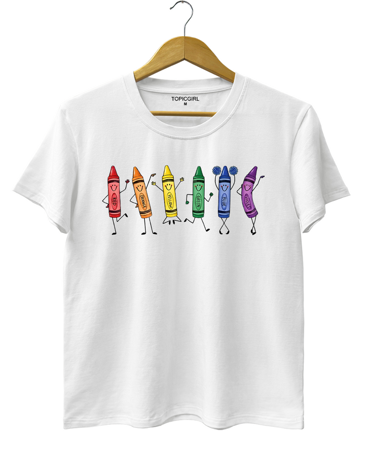 Happy Doodle Crayon Pencil Tee