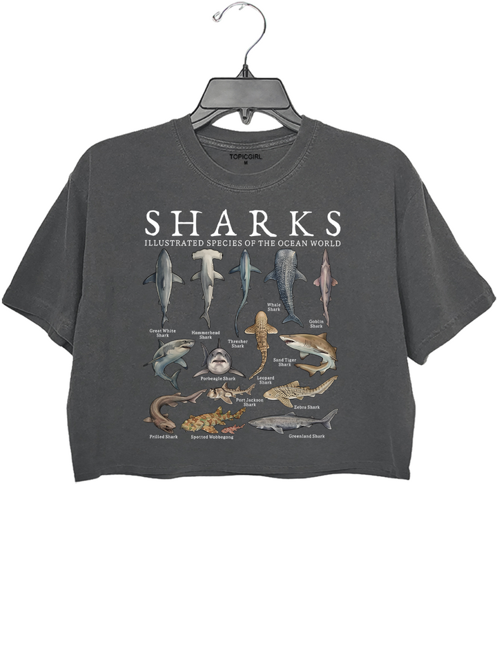 Vintage Shark Crop Top