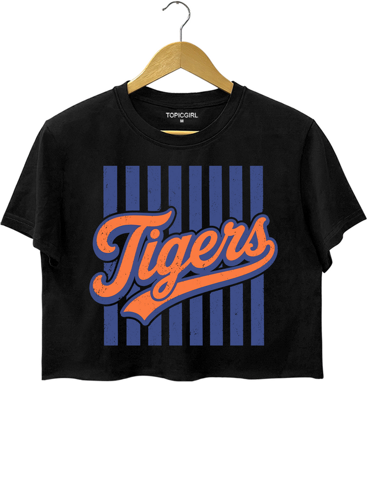 Retro Game Day Tigers Crop Top