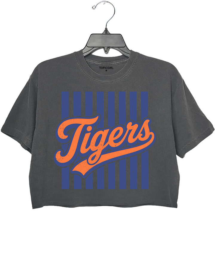 Retro Game Day Tigers Crop Top