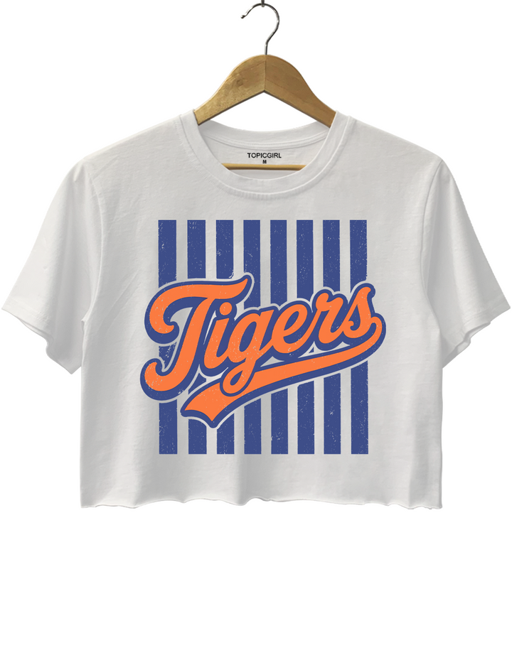Retro Game Day Tigers Crop Top