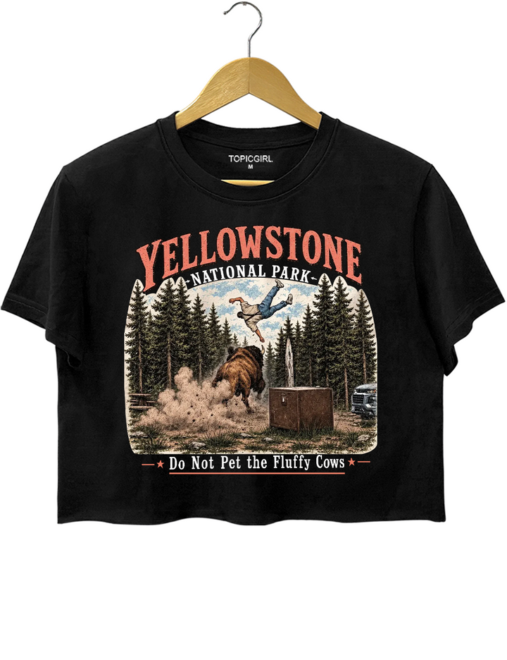Yellowstone Do Not Pet The Fluffy Cows Crop Top