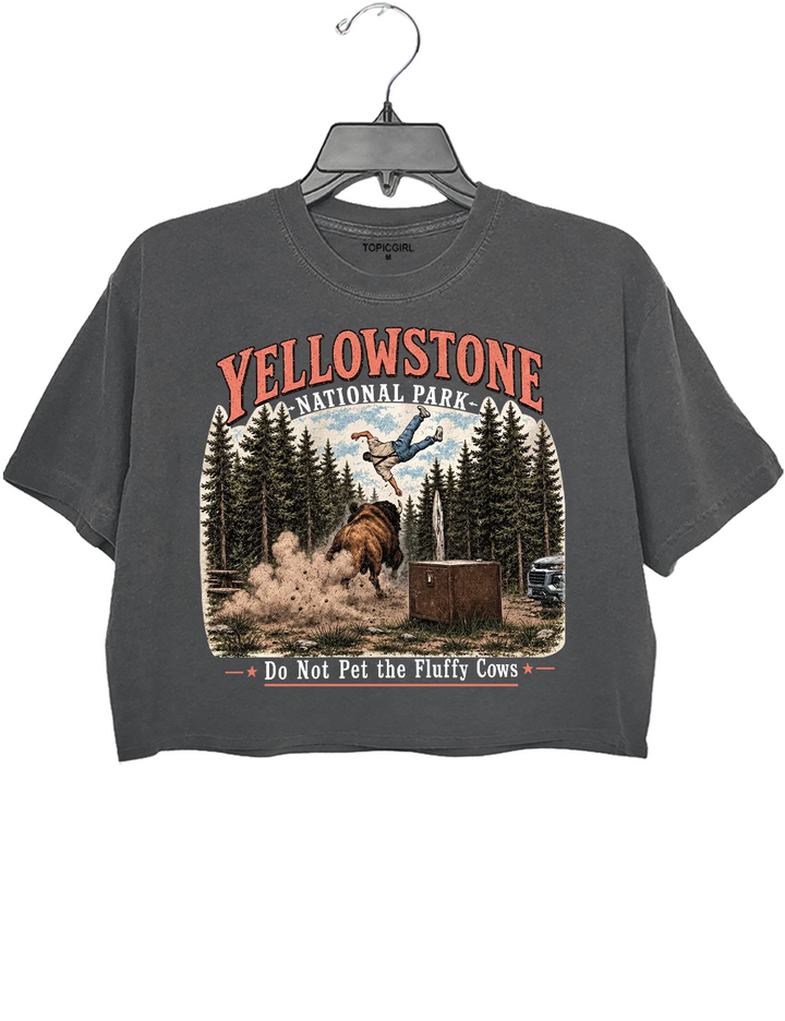 Yellowstone Do Not Pet The Fluffy Cows Crop Top