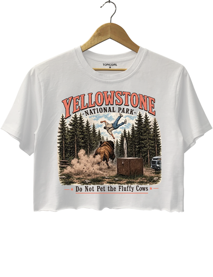 Yellowstone Do Not Pet The Fluffy Cows Crop Top
