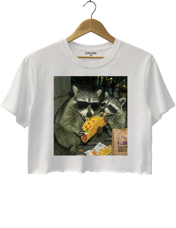 Raccoon Taco Bell Meme Crop Top