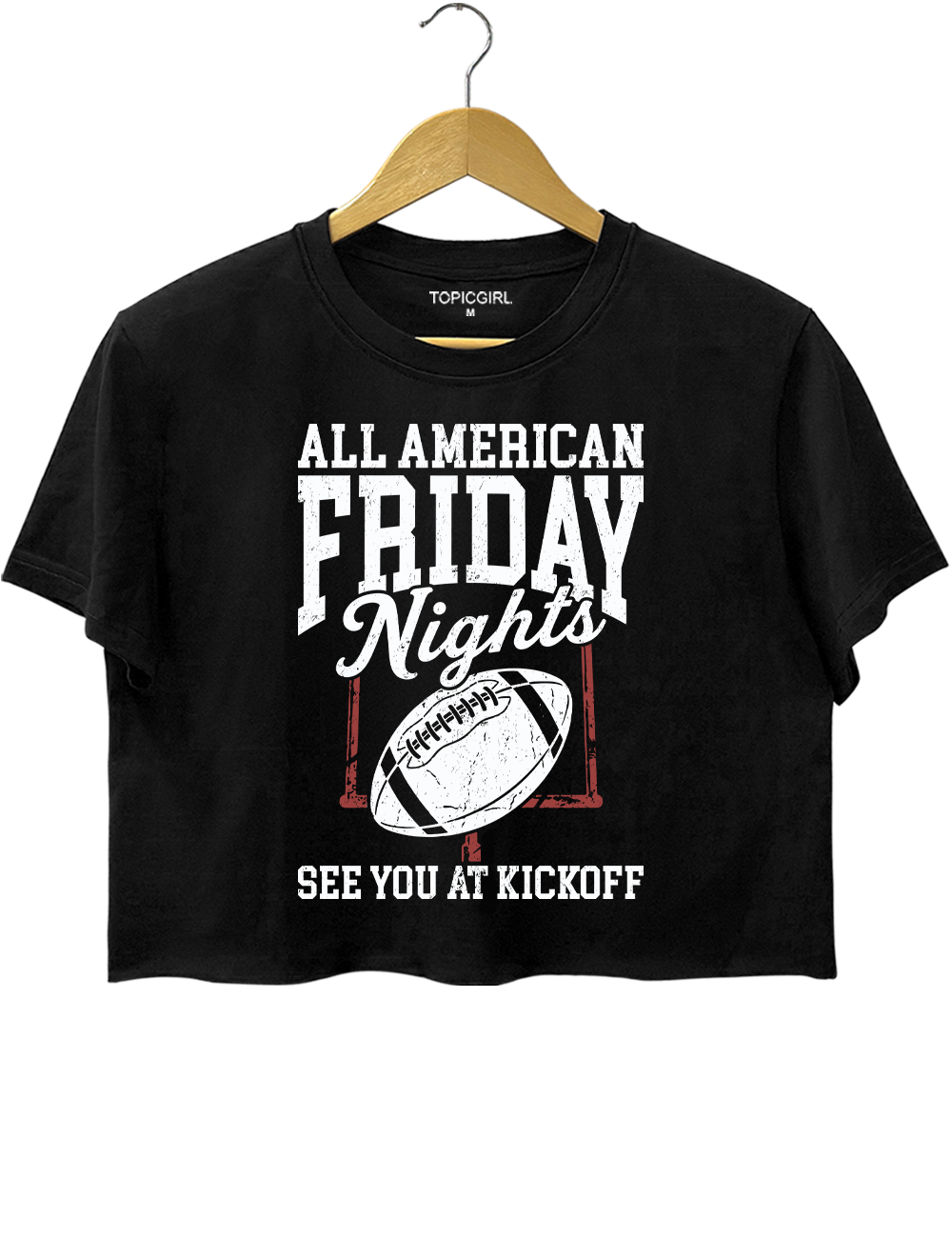 All American Friday Nights See You At Kickoff Crop Top