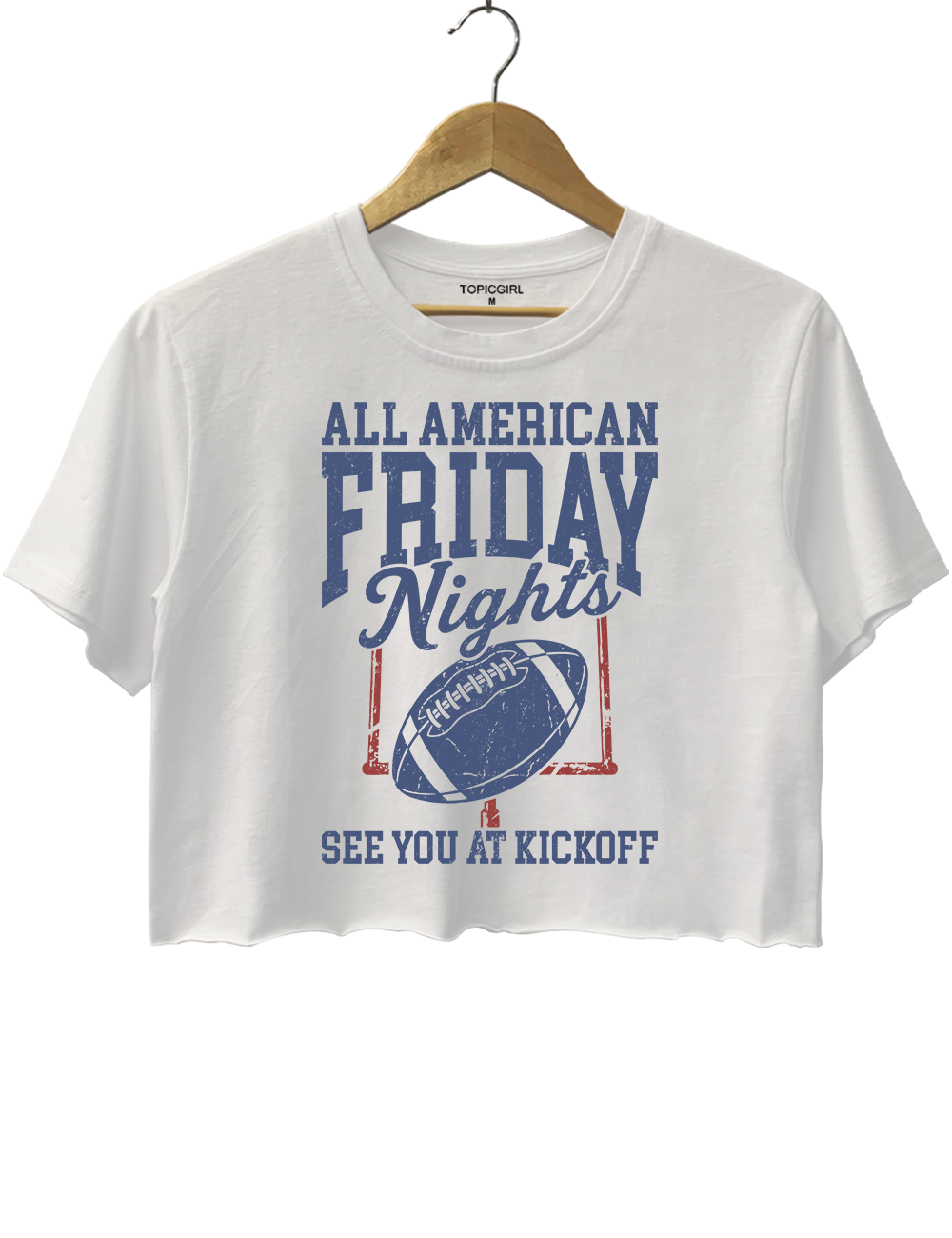 All American Friday Nights See You At Kickoff Crop Top