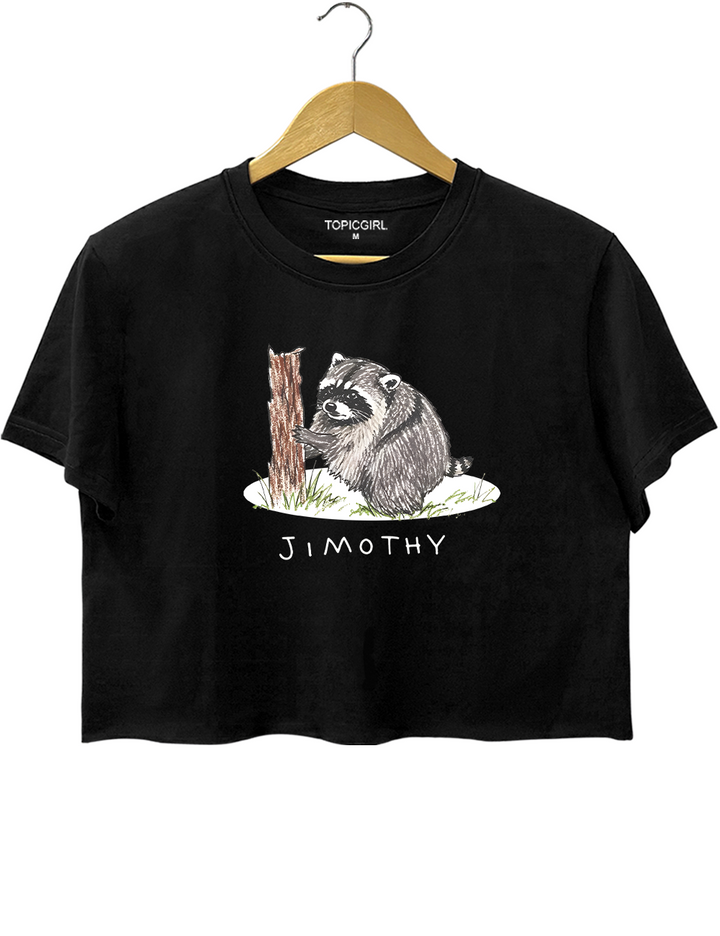 Cute Baby Raccoon Jimothy Crop Top