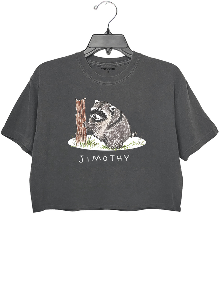 Cute Baby Raccoon Jimothy Crop Top