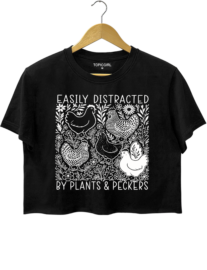 Easily Distracted By Plants and Peckers Crop Top