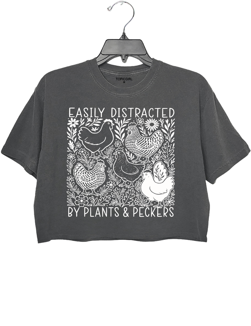 Easily Distracted By Plants and Peckers Crop Top