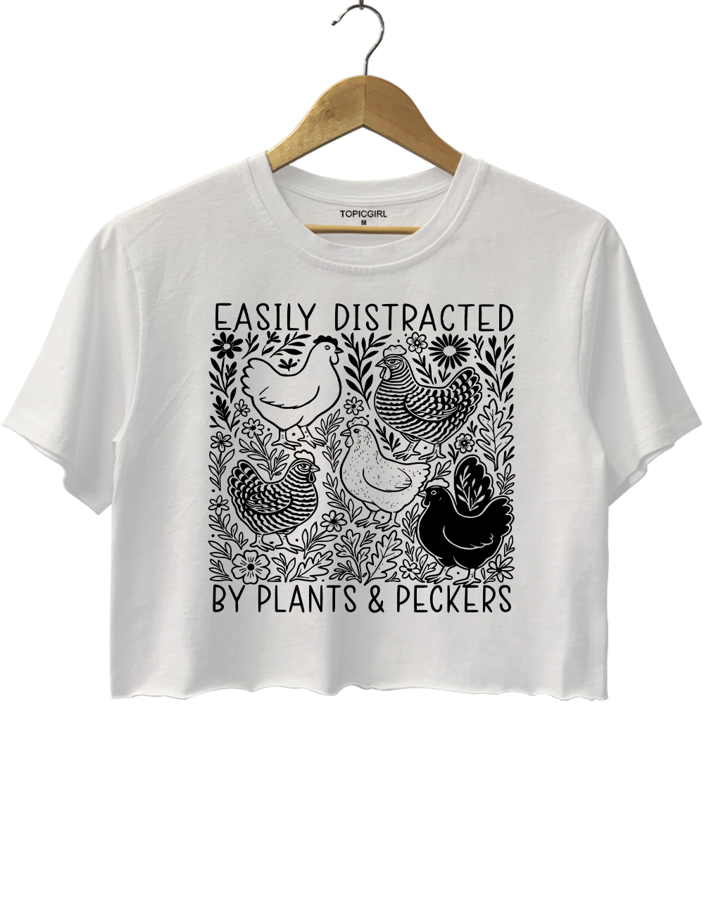 Easily Distracted By Plants and Peckers Crop Top