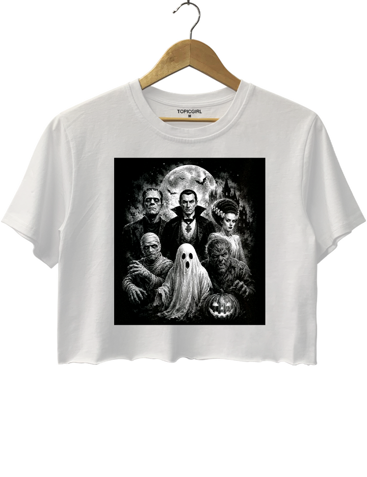 Monsters Halloween Crop Top