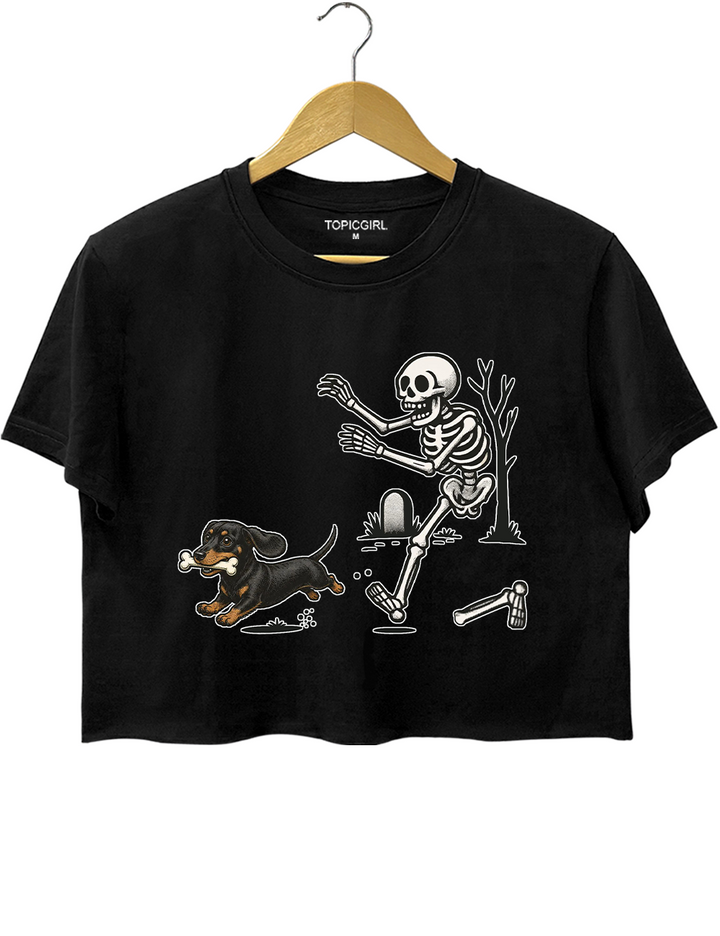 Halloween Dachshund Dog Crop Top