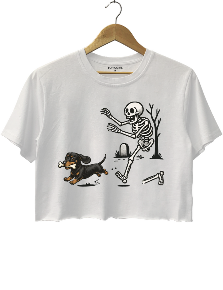 Halloween Dachshund Dog Crop Top