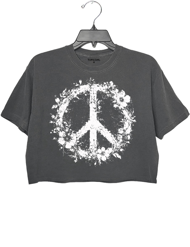 Boho Floral Peace Crop Top