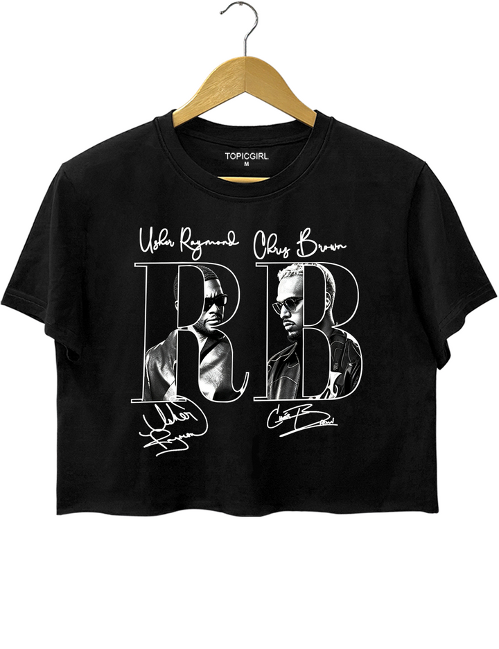 R&amp;B Usher Chris Brown Raymond and Brown Crop Top