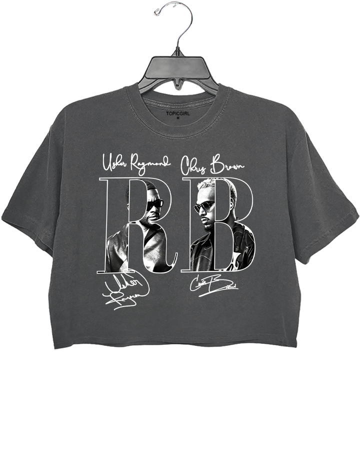 R&amp;B Usher Chris Brown Raymond and Brown Crop Top