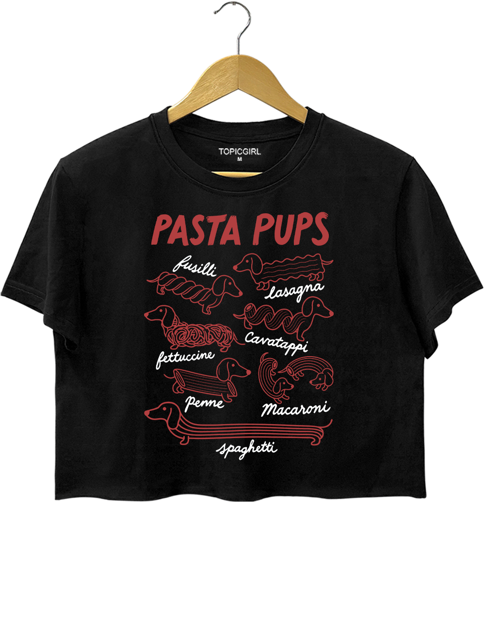Funny Dachshund Spagetti Crop Top