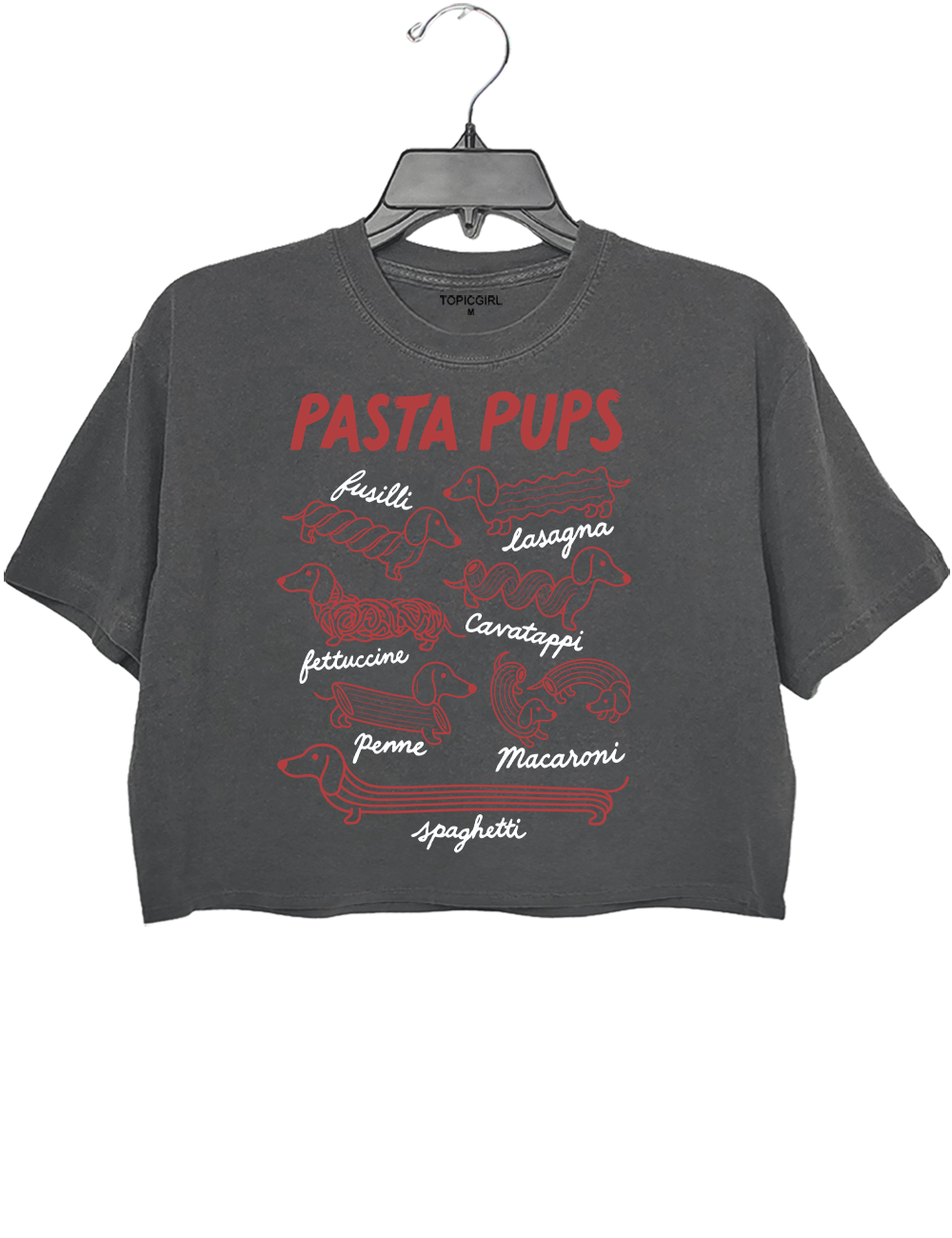 Funny Dachshund Spagetti Crop Top