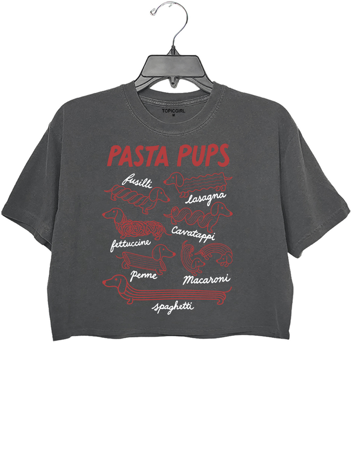 Funny Dachshund Spagetti Crop Top