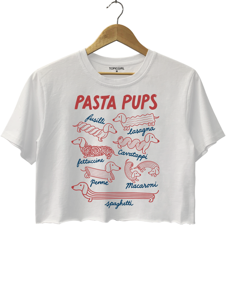 Funny Dachshund Spagetti Crop Top