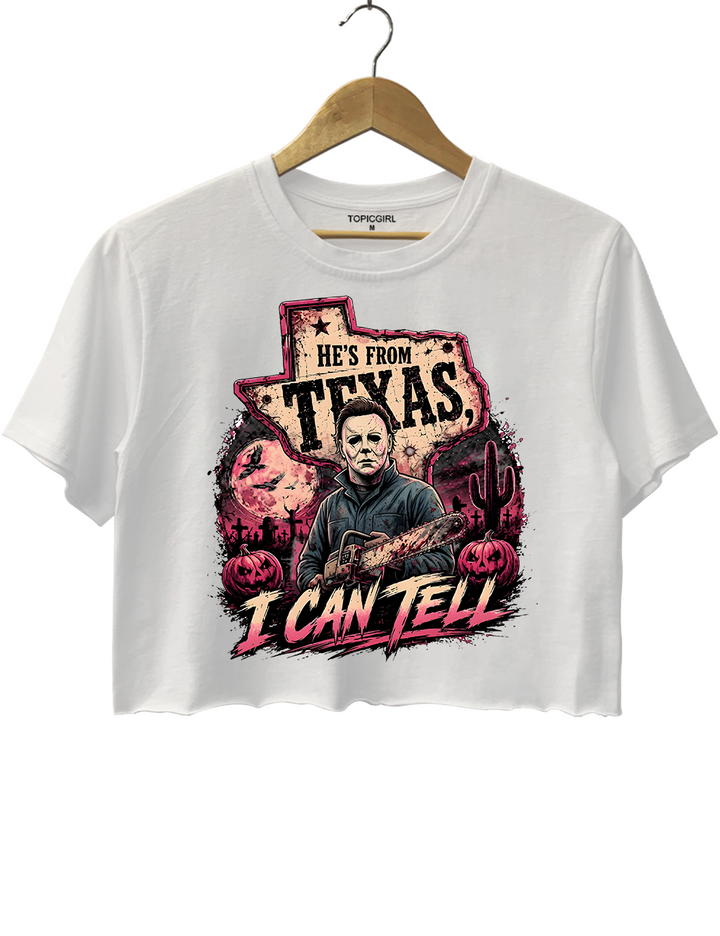 He‘s From Texas I Can Tell Michael Crop Top