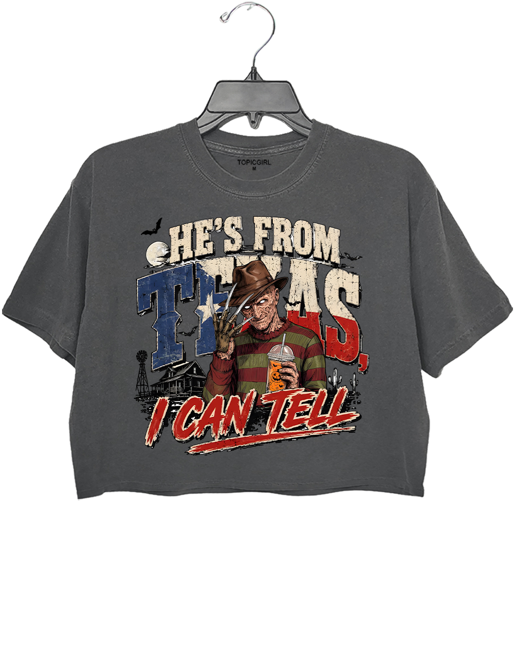 He‘s From Texas I Can Tell Freddy Crop Top