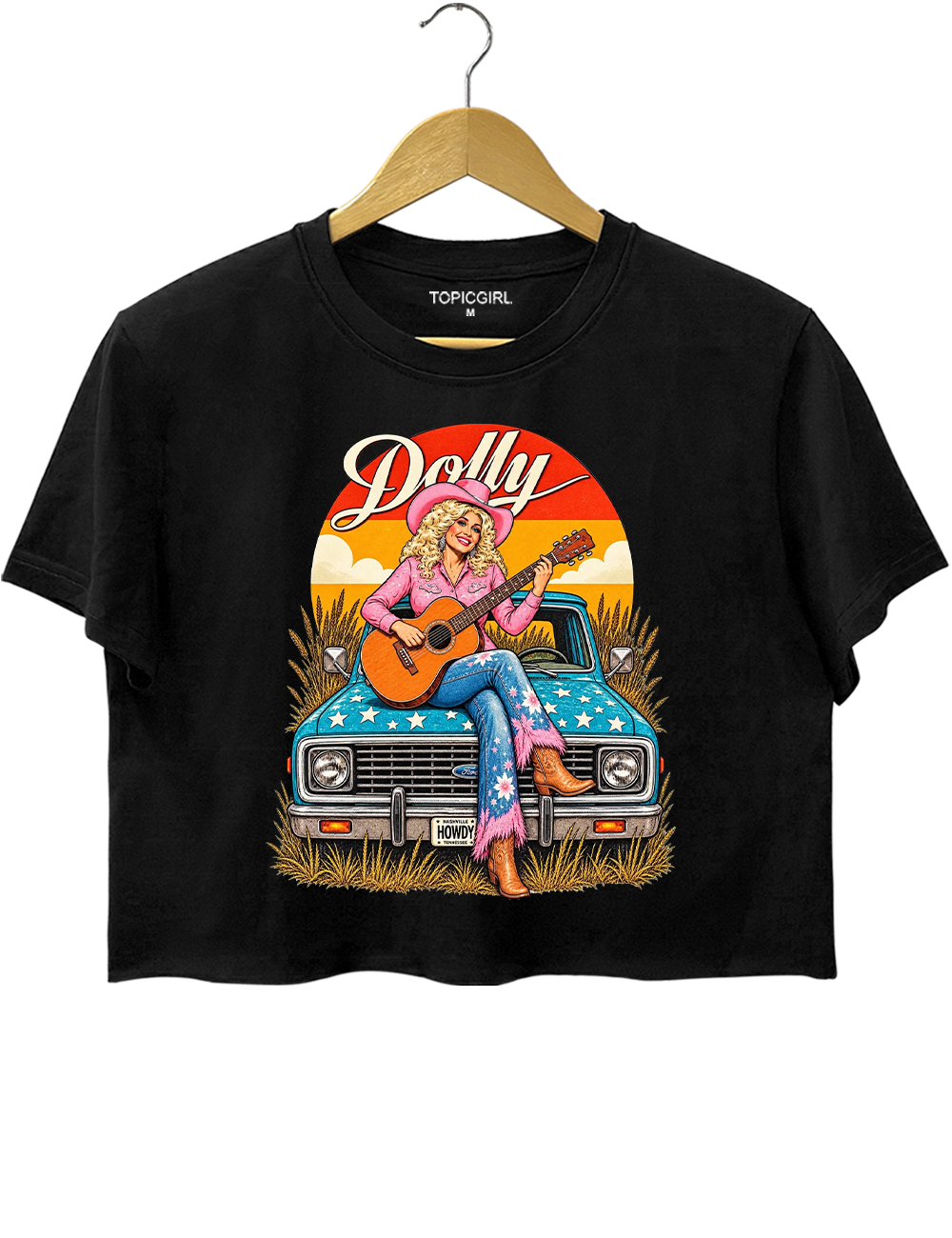 Vintage Retro Dolly Country Singer Crop Top