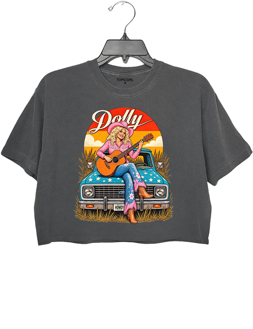 Vintage Retro Dolly Country Singer Crop Top