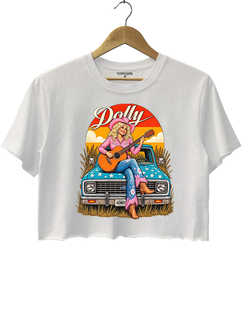 Vintage Retro Dolly Country Singer Crop Top