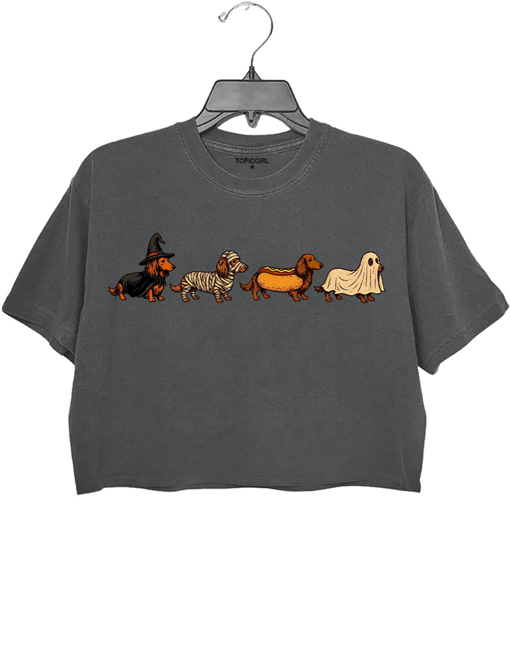 Halloween Dachshund Crop Top