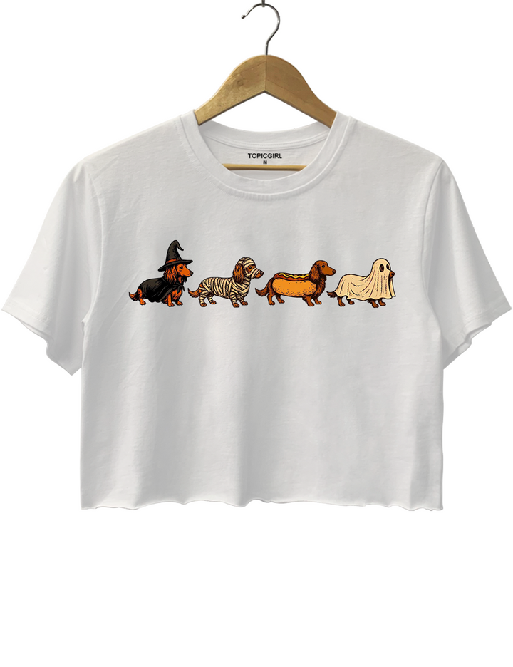 Halloween Dachshund Crop Top