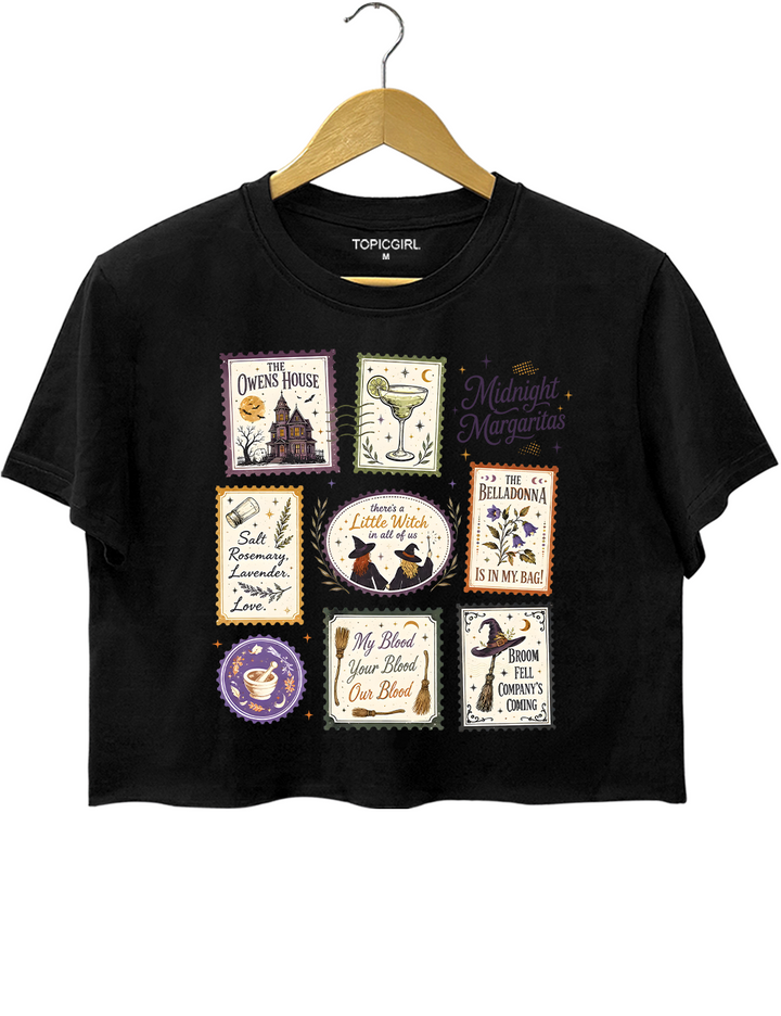 Vintage Midnight Margaritas Practical Magic Crop Top