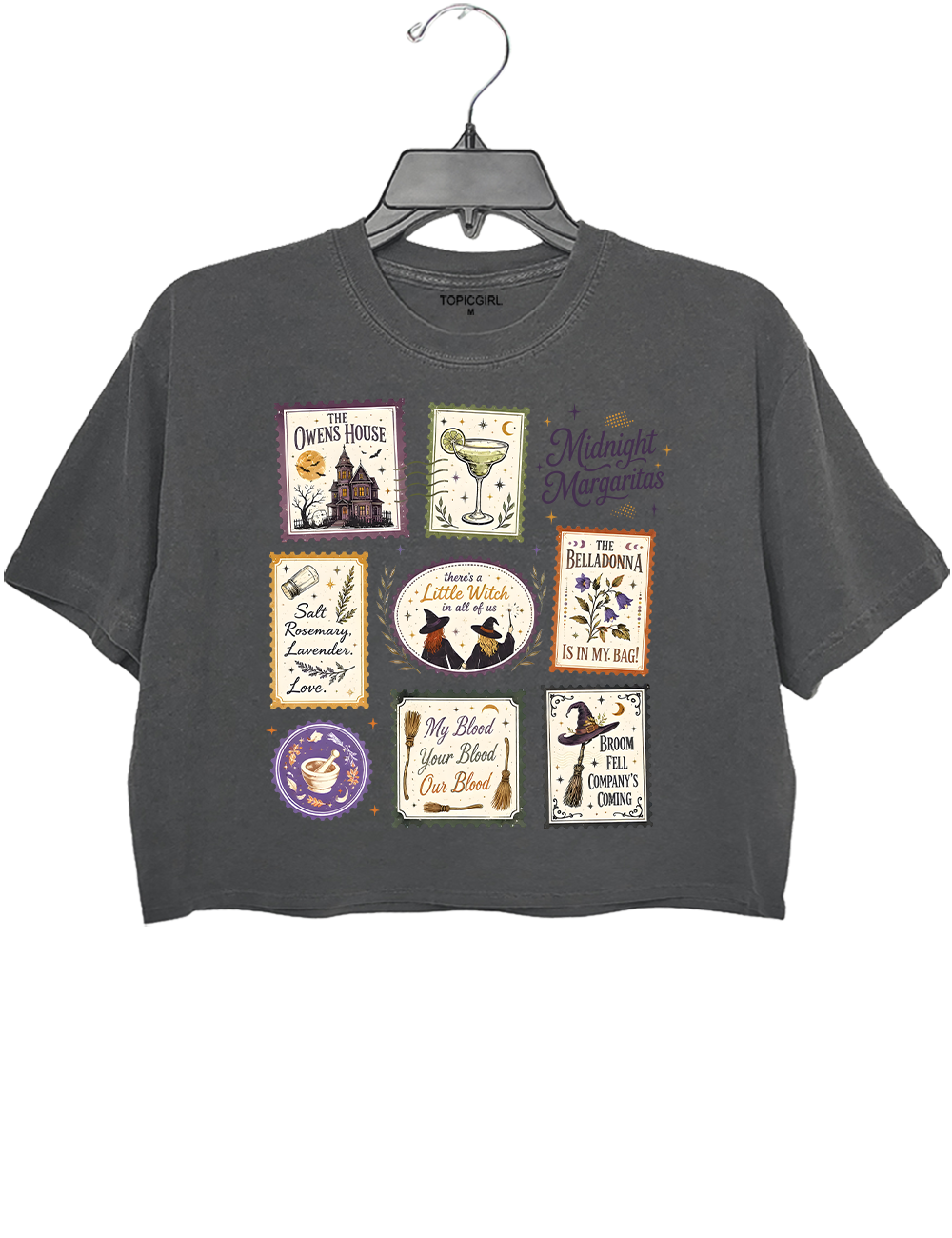 Vintage Midnight Margaritas Practical Magic Crop Top