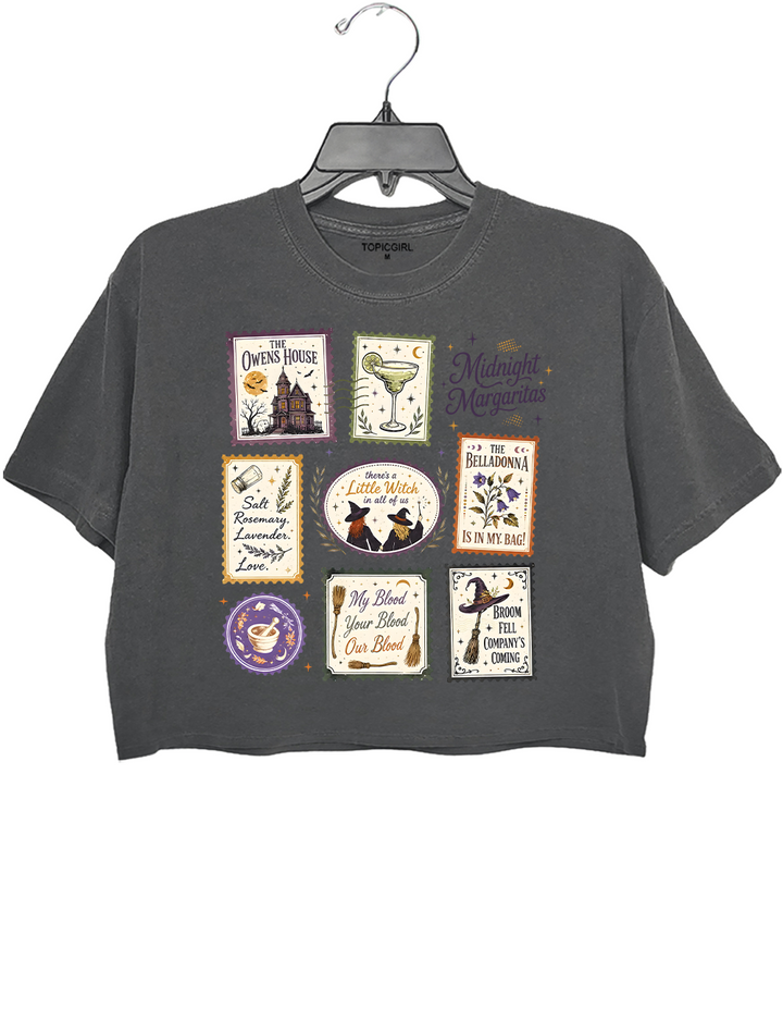 Vintage Midnight Margaritas Practical Magic Crop Top