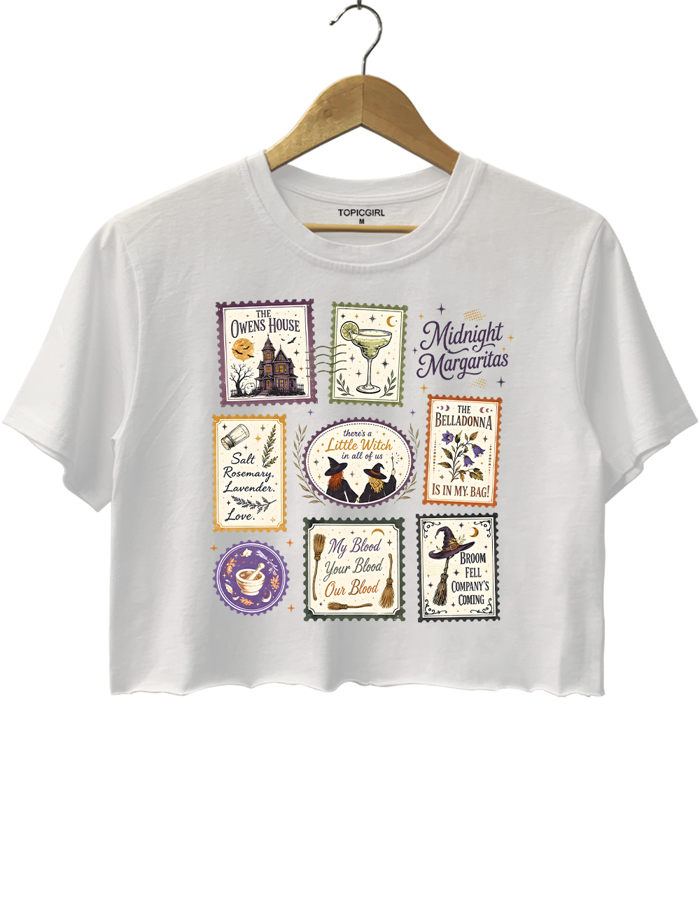 Vintage Midnight Margaritas Practical Magic Crop Top