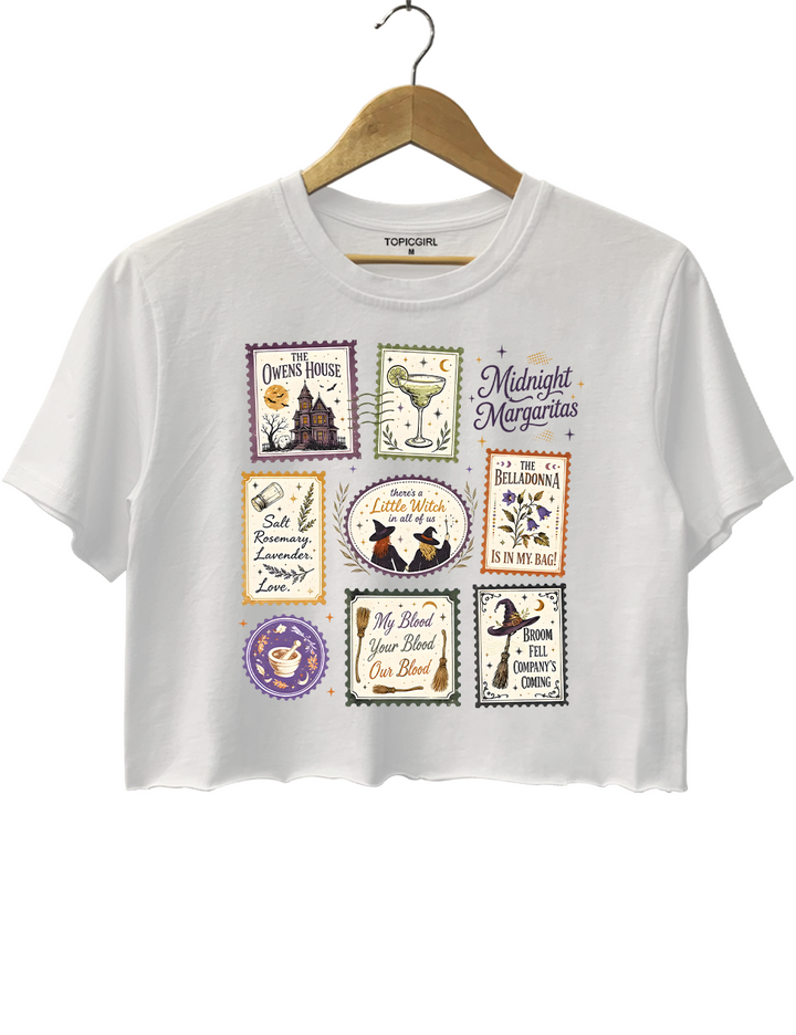 Vintage Midnight Margaritas Practical Magic Crop Top