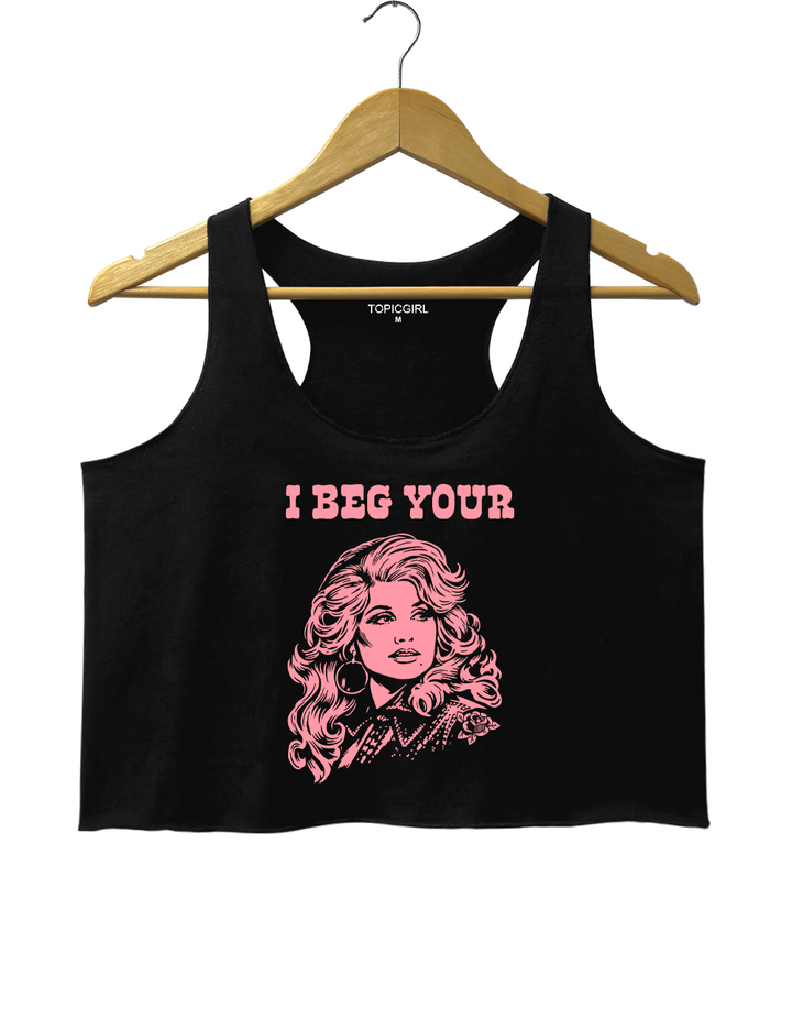 Backwoods Barbie I Beg Your Parton Crop Tank Top