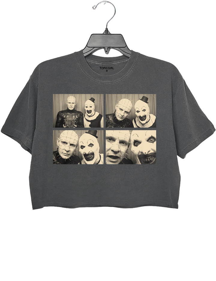 Art the Clown &amp; Pinhead Photo Booth Crop Top
