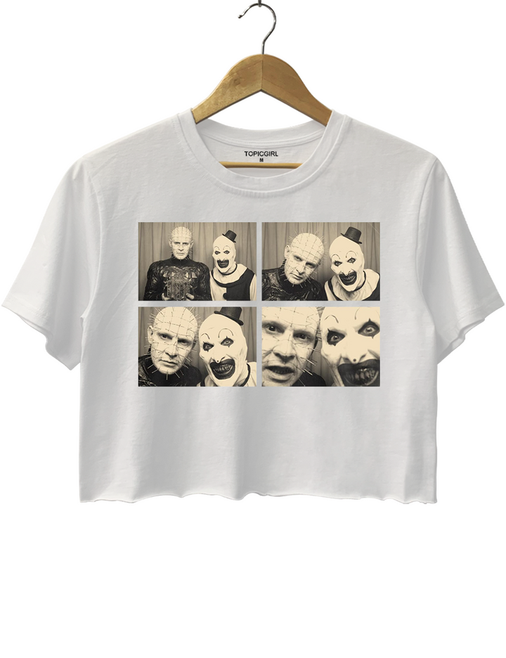 Art the Clown &amp; Pinhead Photo Booth Crop Top