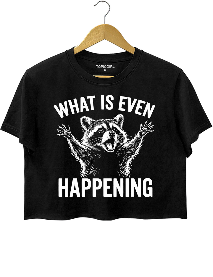 What Is Even Happening Raccoon Crop Top