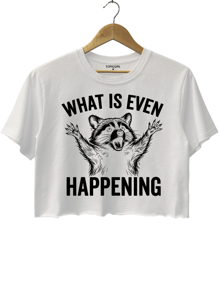 What Is Even Happening Raccoon Crop Top