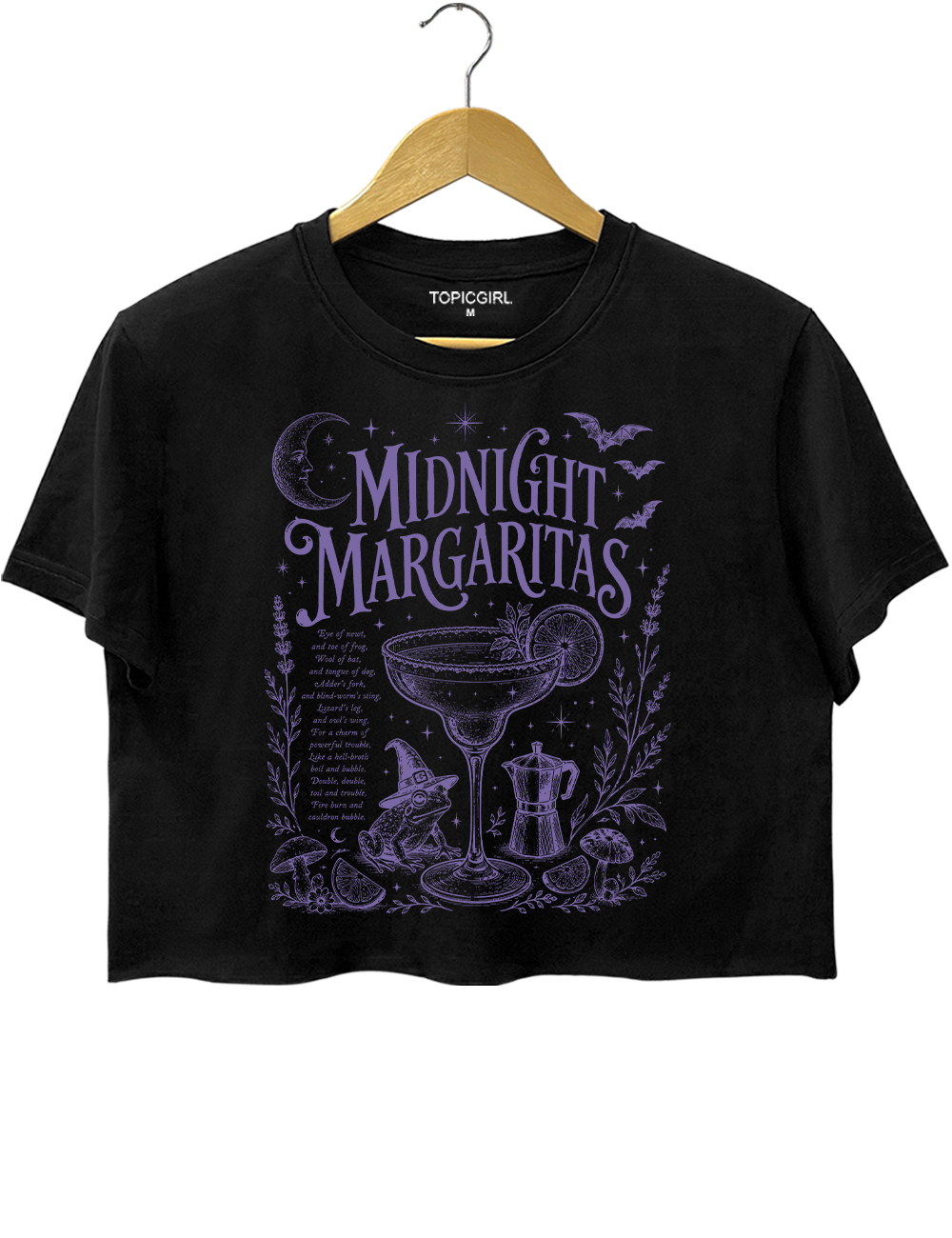 Midnight Margaritas Witchy Halloween Crop Top