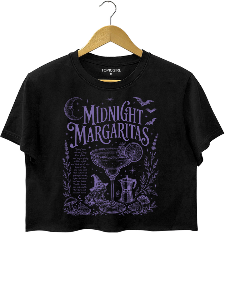 Midnight Margaritas Witchy Halloween Crop Top