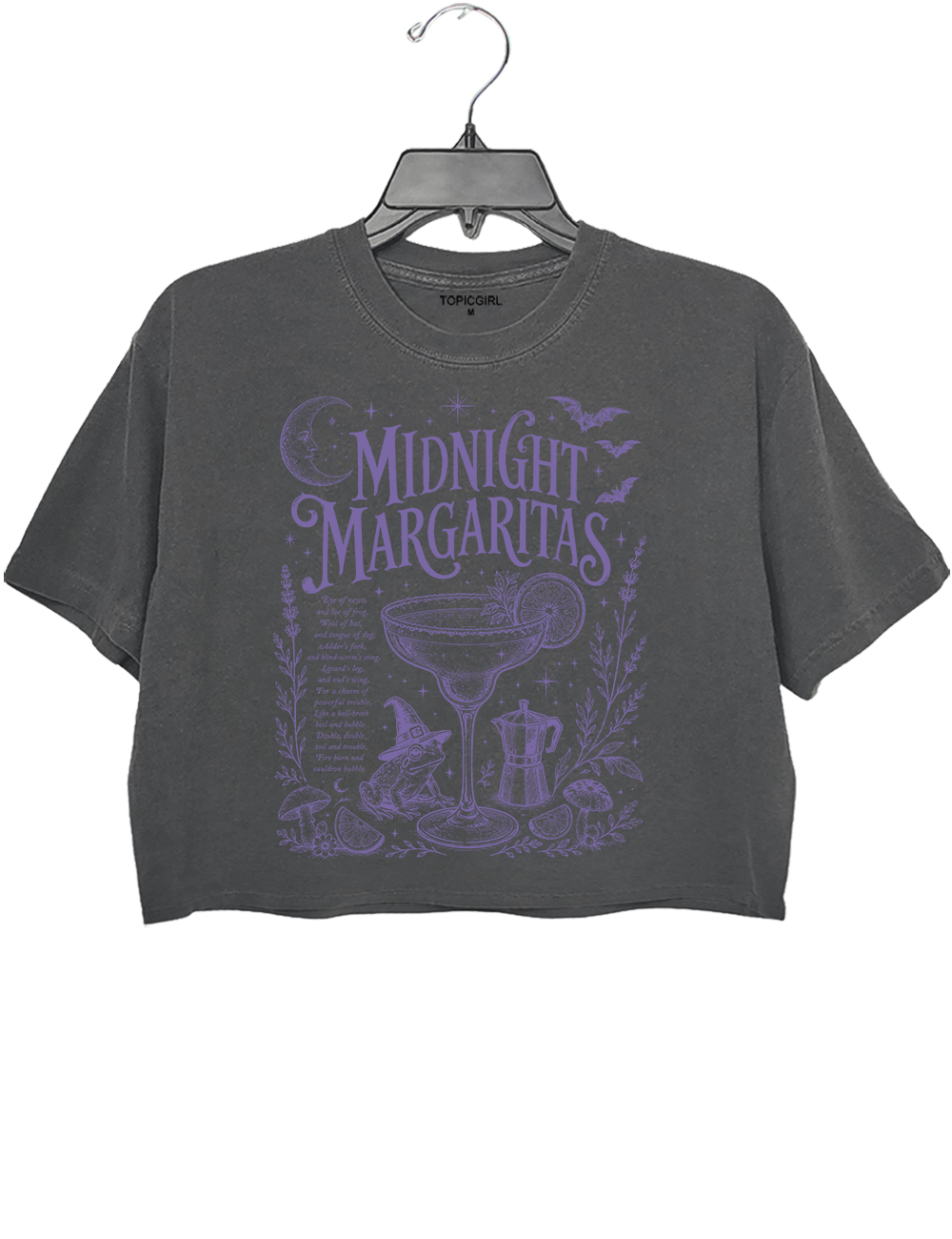 Midnight Margaritas Witchy Halloween Crop Top