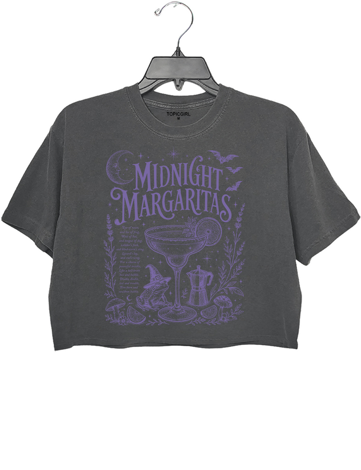 Midnight Margaritas Witchy Halloween Crop Top