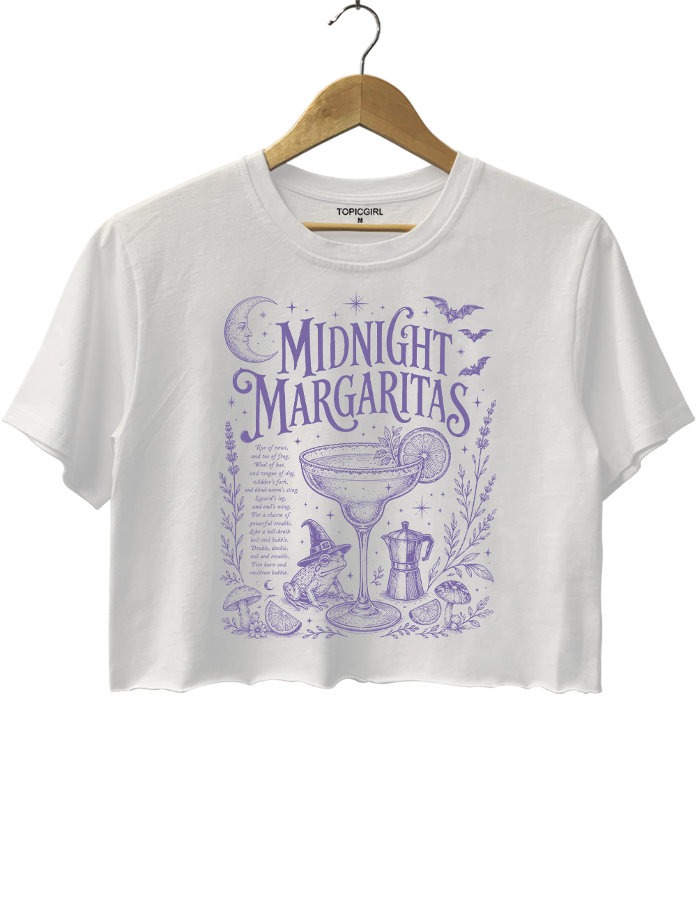 Midnight Margaritas Witchy Halloween Crop Top
