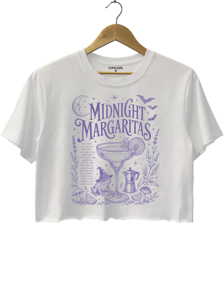 Midnight Margaritas Witchy Halloween Crop Top