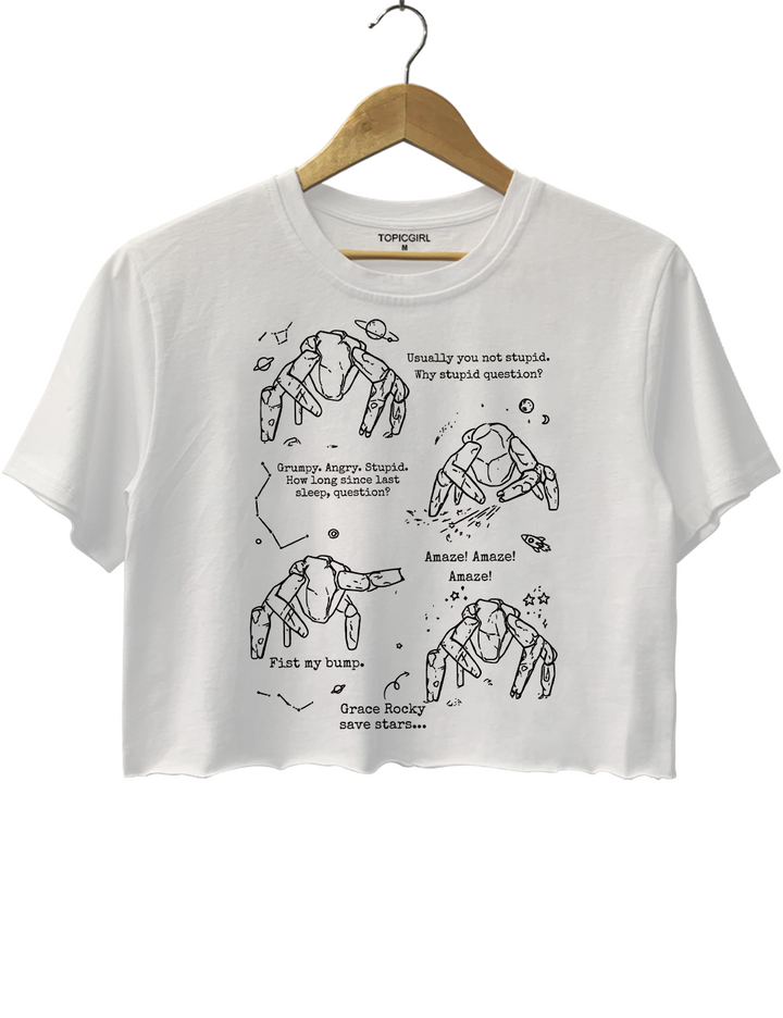 Amaze Rocky Alien Funny Sci-Fi Quote Crop Top